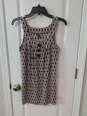 Copper Key Black & Cream Geometric Tank Dress